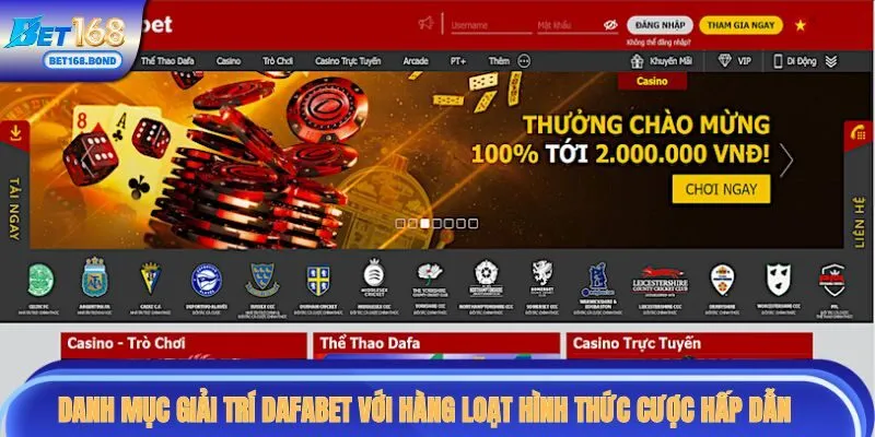 Danh mục giải trí với hàng loạt hình thức cược hấp dẫn